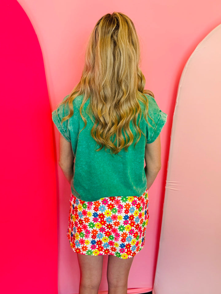 Bright Blooms Floral Skort