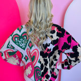 Heart & Leopard Oversized Sweater Cardigan