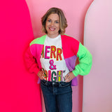 Happy Vibes Color Block Cardigan