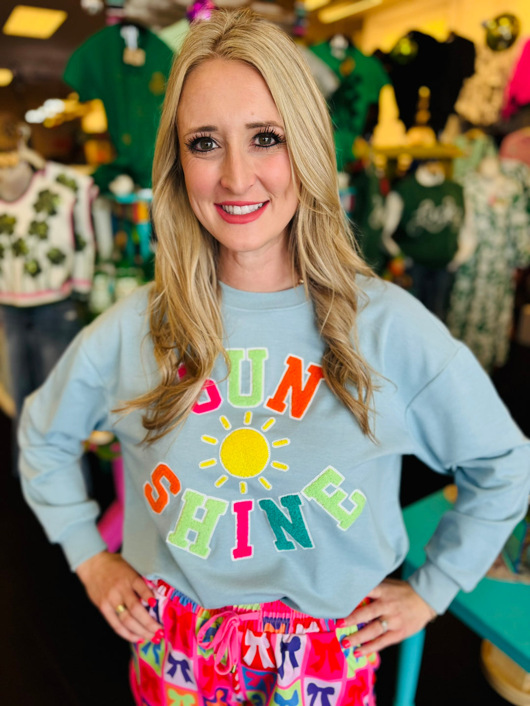 Sunshine Chenille & Sequin Patch Pullover
