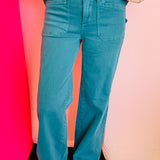 Judy Blue Teal Wide Leg Jeans