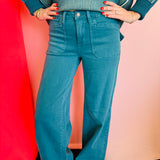 Judy Blue Teal Wide Leg Jeans