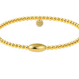 Bara Boheme elegant 14K gold filled beaded bracelet with 3mm and oval beads.