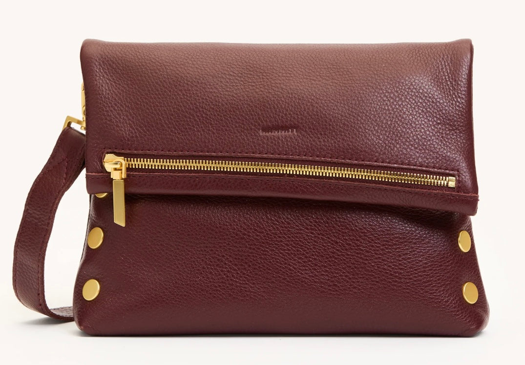 Hammitt VIP Medium - A luxurious cherrywood red handbag with gold hardware.