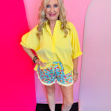 Painted Florals Ruffle Shorts