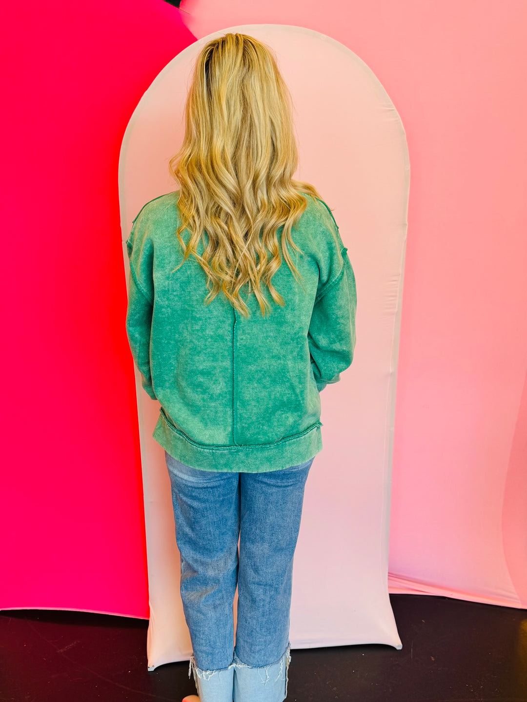 Forest Acid Wash Fleece Sweatshirt