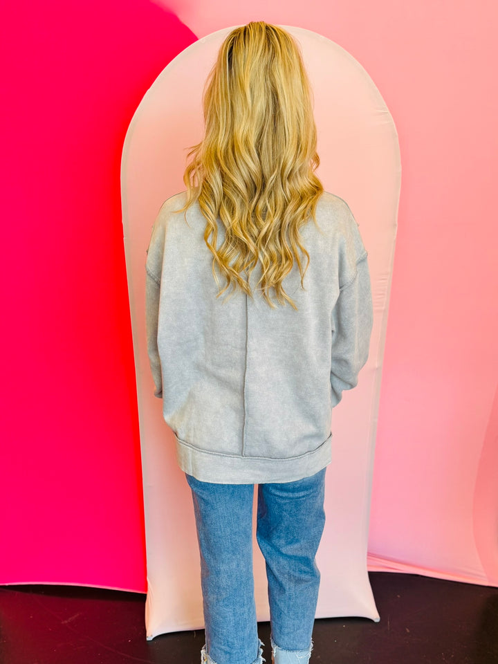 Sleet Acid Wash Fleece Sweatshirt