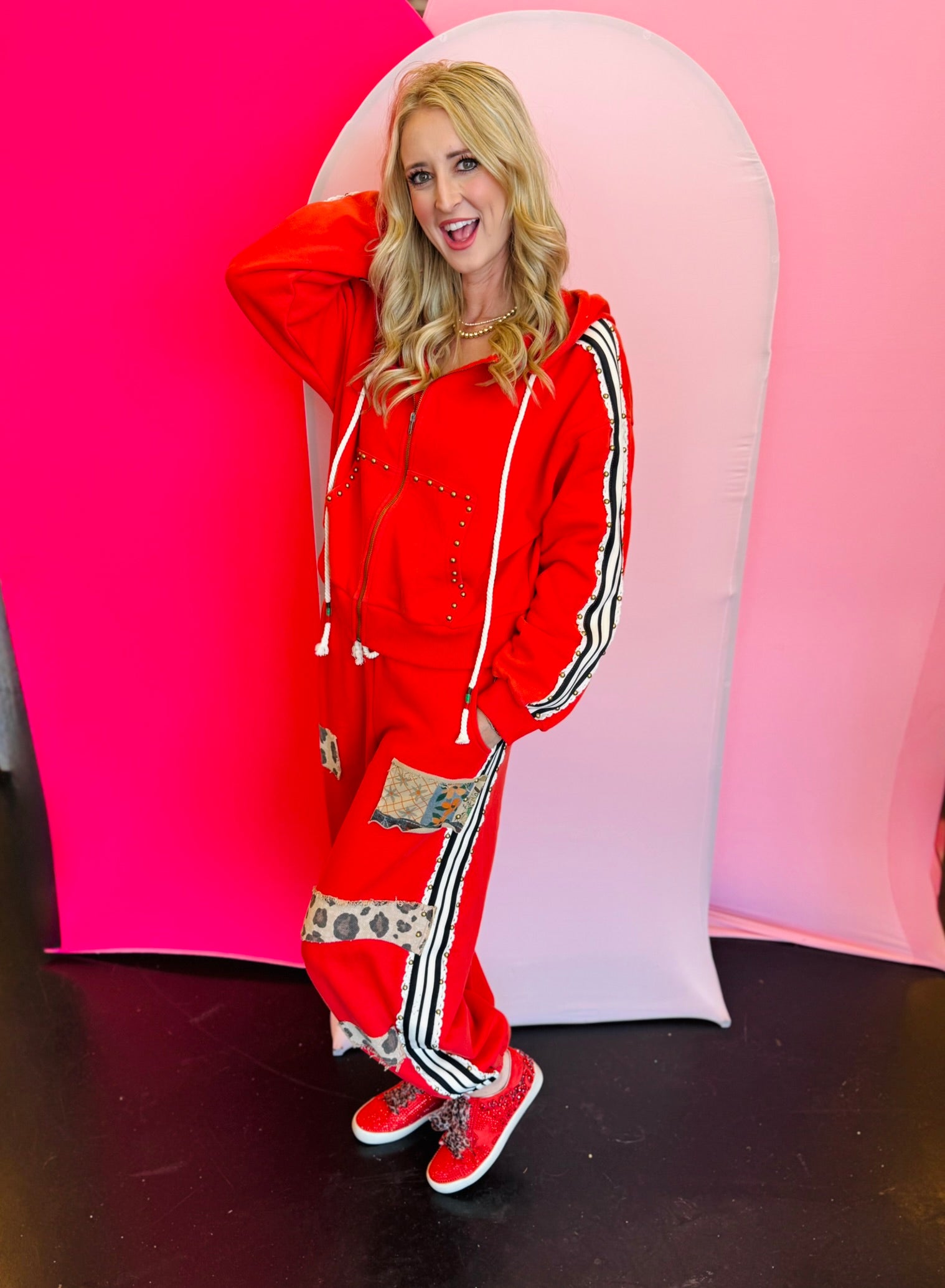 Red & Leopard Sweatpants