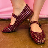 Yellow Box Burgundy Cantara Flats