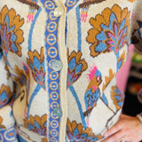 Taupe Jacquard Cardigan