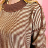 Brown Two-Tone Sweater