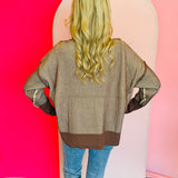 Brown Two-Tone Sweater