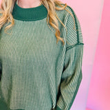 Green Two-Tone Sweater