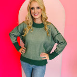 Green Two-Tone Sweater