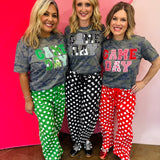 Red Polka Dot Barrel Pants