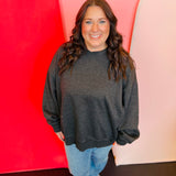 Black Plus Oversized Fleece Pullover