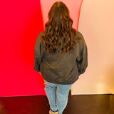 Black Plus Oversized Fleece Pullover