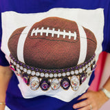 Jewel Collared Purple Football Tee