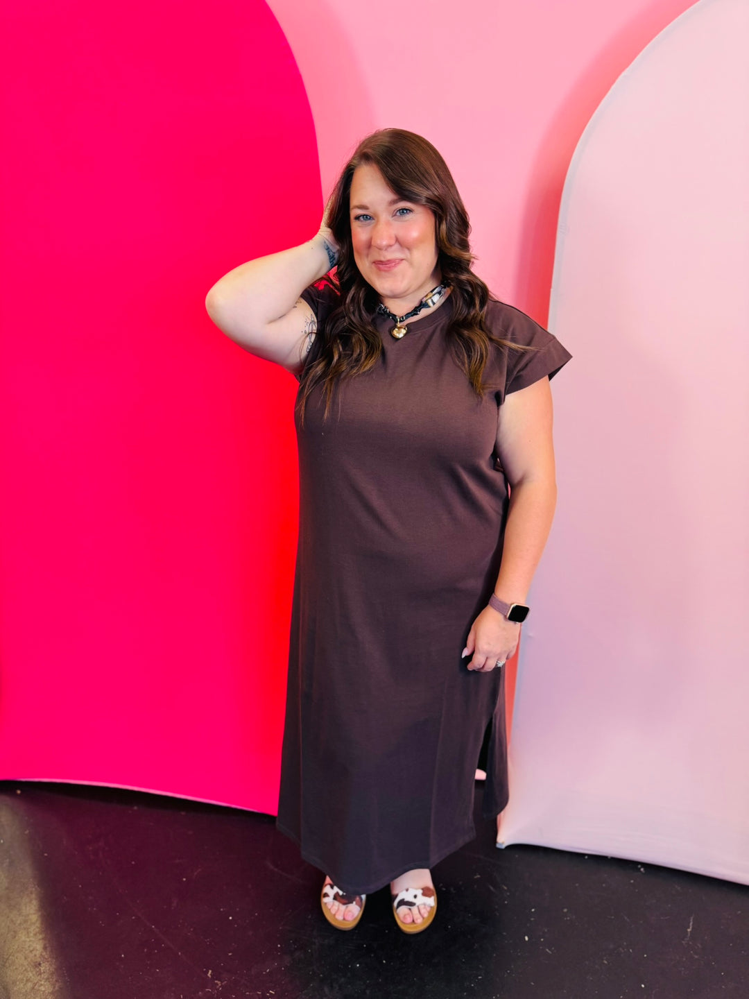 Mahogany Short Sleeve Midi Dress