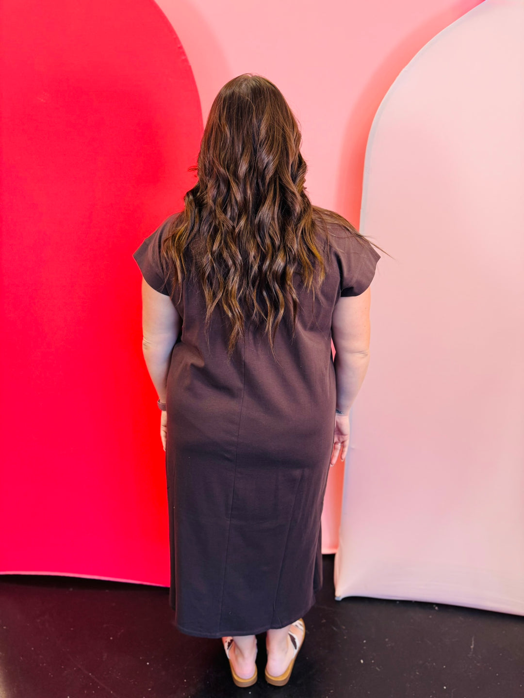 Mahogany Short Sleeve Midi Dress