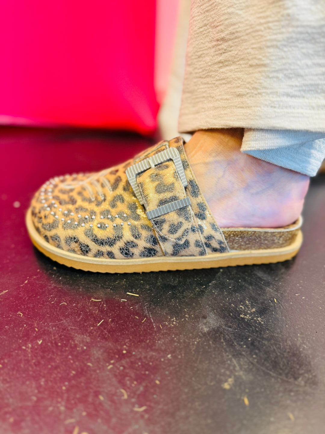 Leopard Josephine Embroidered Clogs