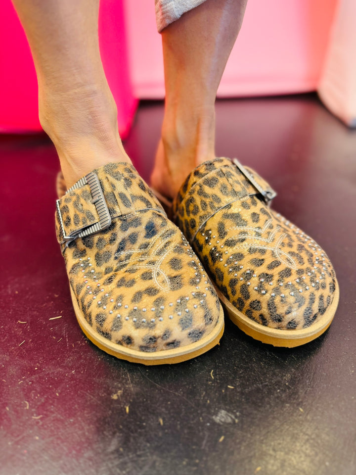 Leopard Josephine Embroidered Clogs