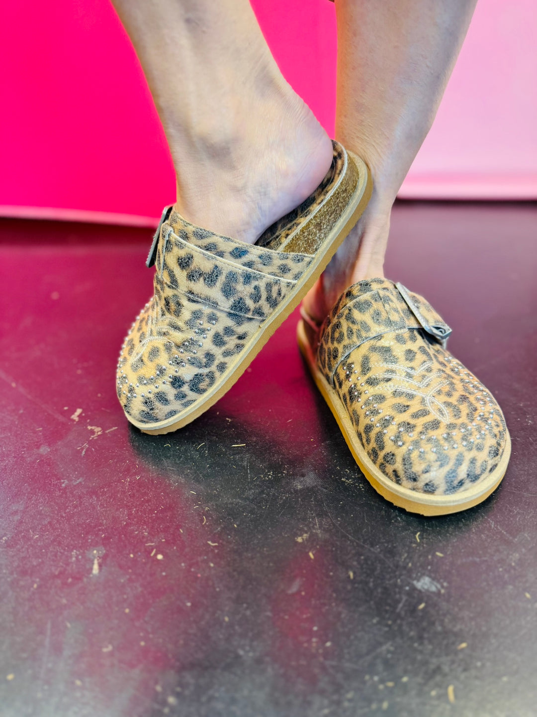 Leopard Josephine Embroidered Clogs