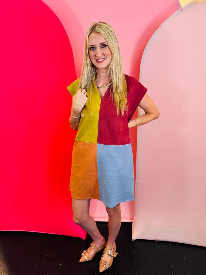 Autumn Colorblock Dress