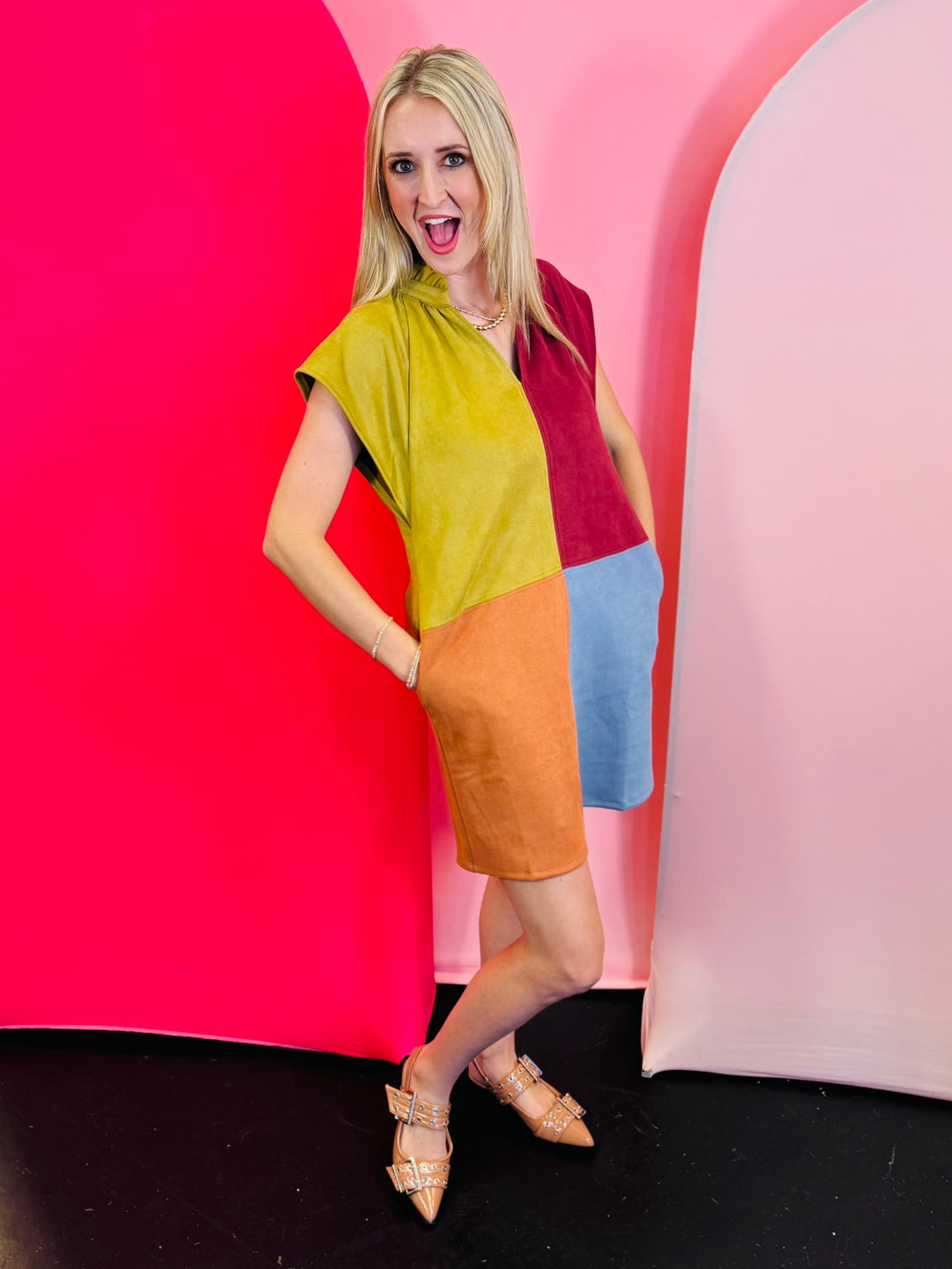 Autumn Colorblock Dress