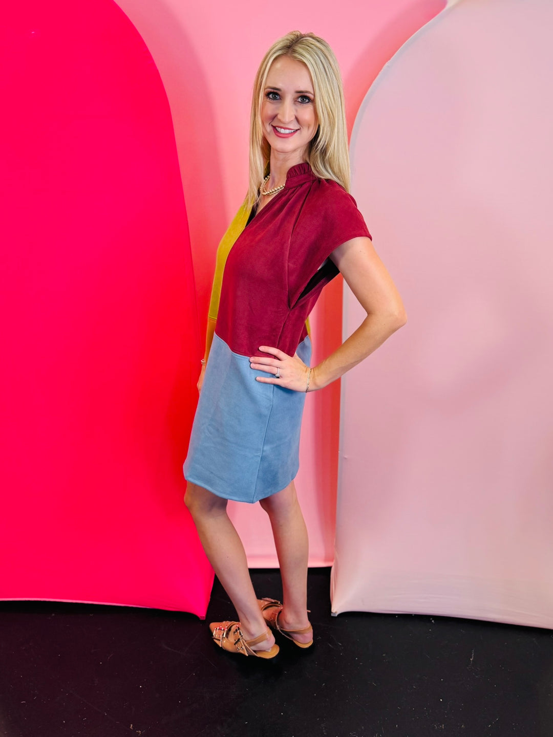 Autumn Colorblock Dress