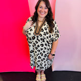 Leopard Print Dolman Dress