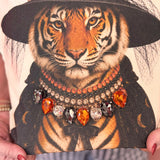 Jewel Collared Tiger Witch Patch Tee (Black)