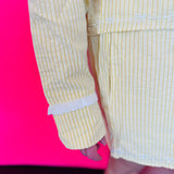 Yellow Seersucker Stripe Pajama Set