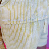 Yellow Seersucker Stripe Pajama Set