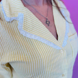 Yellow Seersucker Stripe Pajama Set