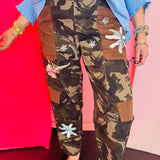 Camo Floral Patch Pants