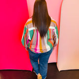 Multicolor Striped Button Down Top