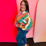 Multicolor Striped Button Down Top