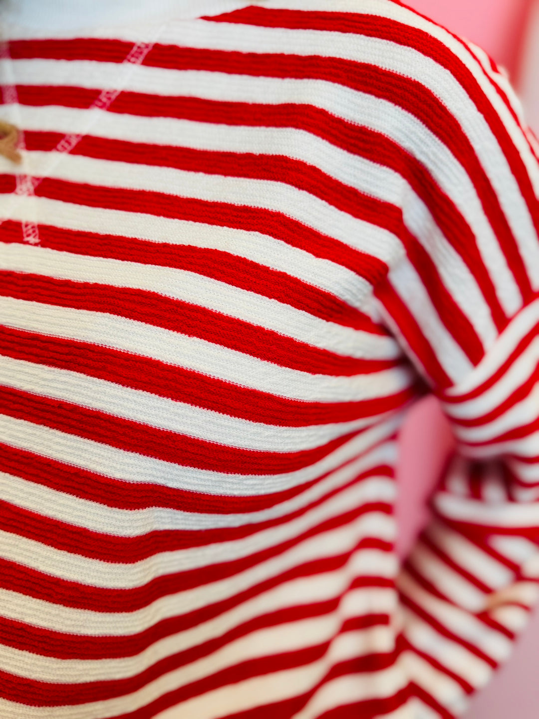 Ruby Red Striped Pullover