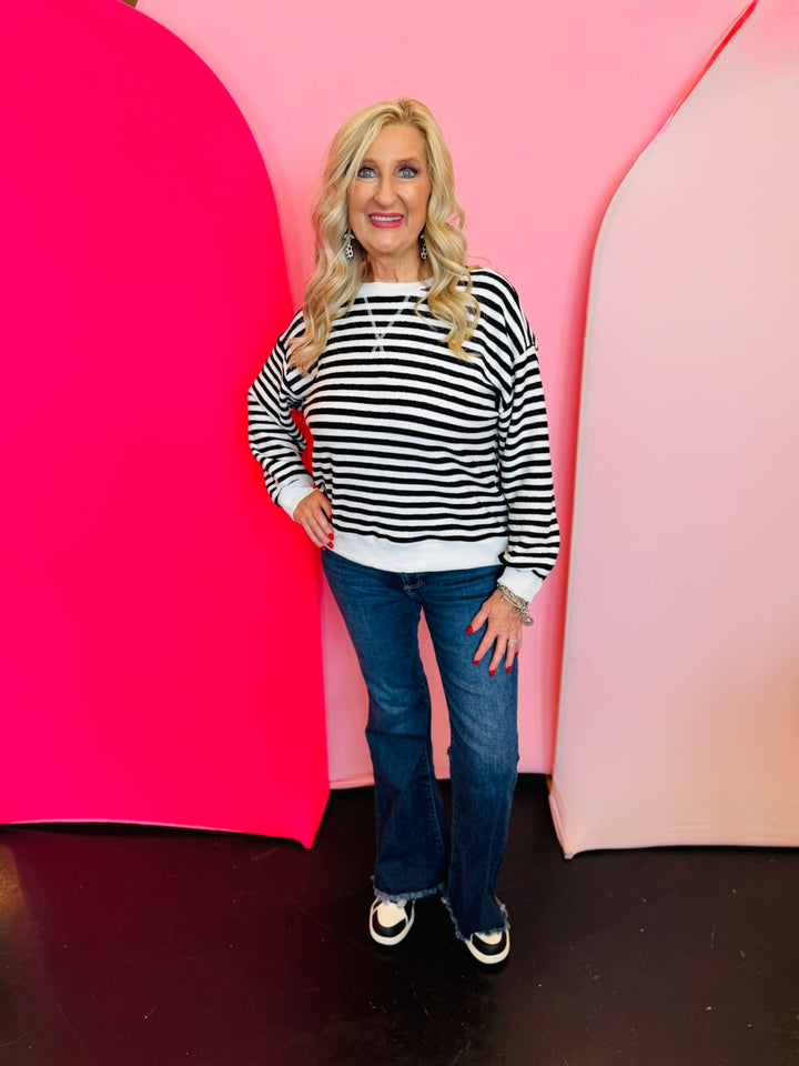 Black Striped Pullover