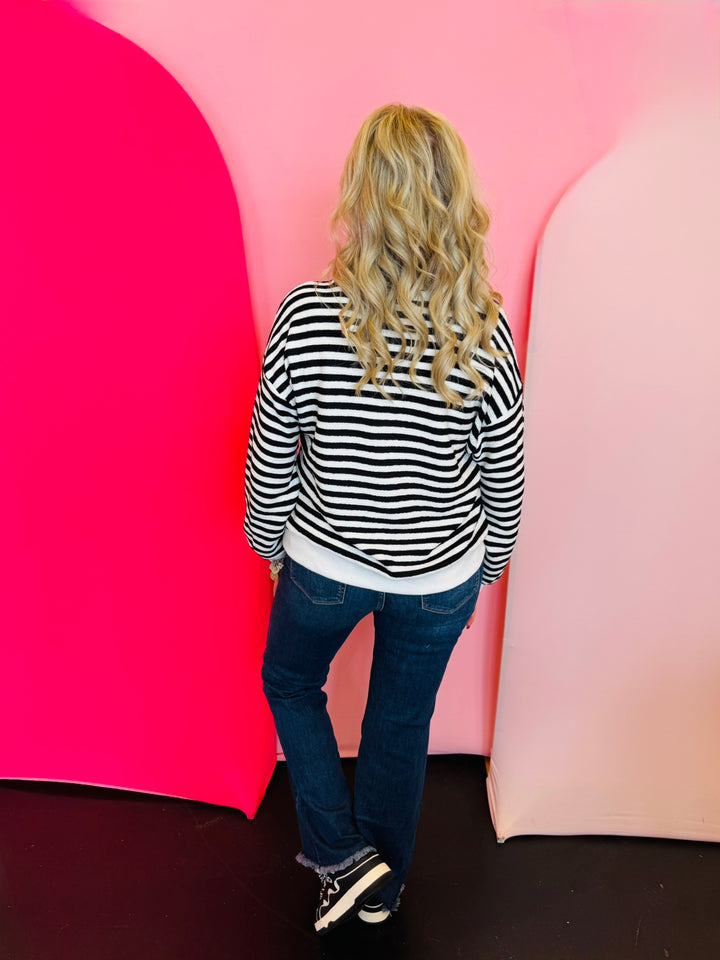 Black Striped Pullover