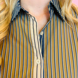 Olive & Navy Striped Dress