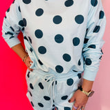 Sky Blue Polka Dot Shorts Set