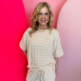 Sand Beige Striped Comfort Set