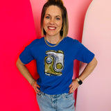 Sequin Boot Royal Blue Tee