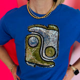 Sequin Boot Royal Blue Tee