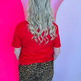 Leopard Heart Bow Bling Tee