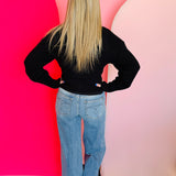 Black Collared Zip Up Sweater