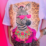 Neon Blingy Zebra Tee