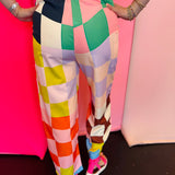 Colorful Checkered Beach Pants